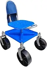 SiaBiced Garden Work Seat with Wheels, Multi-Purpose Adjustable Height Garden Chair, Stool for Gardening, Planting and Garden Maintenance, Blue with Bag, as described