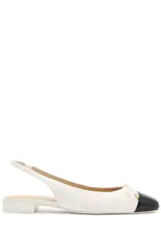 Stuart Weitzman Leather Slingback Flats - Cream 37 (IT37/ UK4)