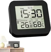 Temperature Humidity Monitor | Temperature Humidity Meter Clock with LCD Display and Backlight - Multifunctional Baby Room Temperature Monitor Humidity Sensor for Indoors