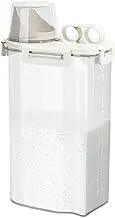 Qkbuza Dry Food Storage Containers | Clear Storage Food Containers with Measuring Cup - Kitchen Sealed Jar, Dry Food Dispenser, Rice and Beans Storage Container Food St