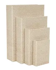 Peyton Lane Set of 4 Chevron Patterned Fabric Storage Boxes