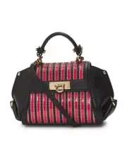 NWT SALVATORE FERRAGAMO Made In Italy Sofia Mini Zig Zag Leather Satchel $1899