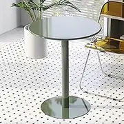 Metal Iron Round Bistro Bar Table, Counter Height Table, Green Top and Sturdy Metal Frame, Cocktail Pub Table for Kitchen Living Room Balcony Apartment(48x56cm)