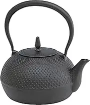 Ikenaga Iron Kettle Nambu Iron Pot, Made in Japan, 1.2 L; Compatible with Induction and Gas Fires, Tea Cupter, Iron Supplement, Arare Pattern