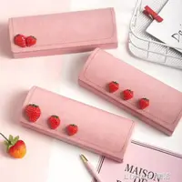 在飛比找樂天市場購物網優惠-樂天精選~大容量創意草莓筆袋韓國簡約女生小清新可愛文具袋大學