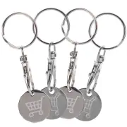 4 Pcs Cart Token Shopping Trolley Tokens Keychain Metal Ring Small Gofts Ornamen