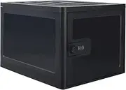 GIIYAA Lockable Box, Clear Lockable Storage Box for Food，Tech and Home Safety, Medicine Lock Box for Safe Medication,Lockable Storage Bin, Tablet Phone Jail Lock Box，Refrigerator Storage Bins (Black)