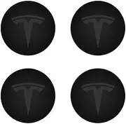 Wheel Hub Caps Center Cover (4PCS) for KAVANIC Tesla Model Y Model 3 Modification Hub Cover (Black/Matte Black)