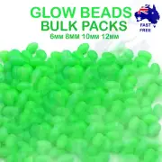 BULK Fishing Lumo Soft Glow Beads Green Oval 6mm 8mm 10 12mm Tackle lure Snapper