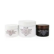 FRESH - Face Mask Set: 1x Rose Face Mask - 100ml/3.3oz + 1x Black Tea Firming Overnight Mask - 30ml/1oz + 1x Black Tea Instant Perfecting Mask - 30ml/1oz