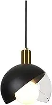 TONFON Modern Global E27 Chandelier Minimalist Metal Glass Pendant LightWrought Iron Spherical Lampshade Hanging Light for Kitchen Island Living Room Bedroom Bedside Dining Room Hallway Ceiling Light