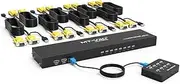 KVM VGA Switch 8 Port, MT-VIKI USB VGA Rackmount KVM Console Switcher 8 in 1 Out + 8 Pack KVM Cables + Desktop Selector + Rackmount Ears