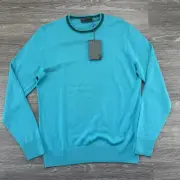 G/Fore Golf Crewneck Pullover Wool Sweater Teal Green Men’s Small $225 NWT