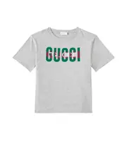 [Gucci Kids] Gucci Kids Logo cotton jersey T-shirt Y 6 grey