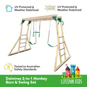 Lifespan Kids Daintree 2-in-1 Monkey Bars & Swing Set