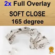 2x Door Kitchen Cabinet Cupboard Soft Close Full Overlay Hinges -165 degree