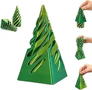 Impossible Pyramid Passthrough Sculpture - 3D Printed Spiral Cone Fidget Toy, Vortex Thread Illusion Desk Toy for Adults, 4-Inch Helix Screw for Stress Relief