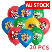 20 Pcs Super Mario Balloons Mario Bros Birthday Balloons Mario Party Supplies#