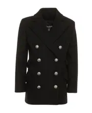 Double-breasted long-sleeved coat 14Y,12Y Black