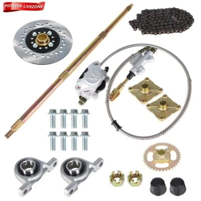 NEW Go Kart Rear Live Axle Kit, Brake Assembly,Sprocket & Hub,Hub Drift Trike