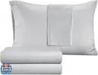 IZOD Sateen Silky 4Pc King Size Bed Sheet Set, Deep Pockets - fits Upto 17",