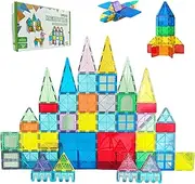Aussi Valup magnetic Tiles for Kids, 42Pcs Magnetic Building Blocks for Kids, STEM Educational Magnetic Tiles, Beginner Set for Stacking and Puzzles, Sensory Montessori Toys for Boys and Girls Aged 3+