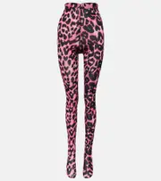 [Alex Perry] Alex Perry Cadie leopard-print tights AU 14 multicoloured