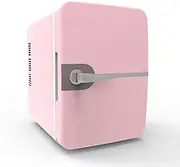 Noise Reduction Refrigerator, 6L Portable Refrigerator, Convenient Mini Fridge, Mini Freezer with Handle for Stores Cosmetics, Facial Masks, Fruits and Vegetables,Pink-Europe
