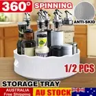 1/2X Kitchen Rotating Lazy Susan Storage Tray Pantry Organizer Condiment Rack AU