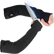 [KNFFSAAJL] 2/4Pcs Cut Resistant Sleeves, 45 cm Arm Protection Sleeves Level 5 HPPE Arm Burn Guard Protector Gardening Sleeves with Thumb Hole Breathable Cooling Safety Sleeves for Men Women