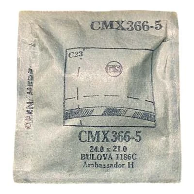 Germanow-Simon Mach (GS) CMX366-5 Watch Crystal 24.0x21.0 NOS Part Flexo Bulova