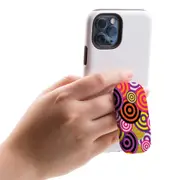Kickstand Grip AddOn, Universal Phone Holder, Colourful Retro Circles