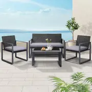 4 Piece Outdoor Wicker Furniture Set