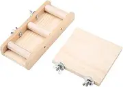 Wooden Parrot Hamster Toys Ladder Platform Set Climbing Kits Birds Squirrel Exercise Toy