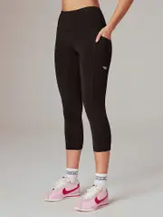 Womens High-Rise Pocket 7/8 Leggings. Activewear by Running Bare.