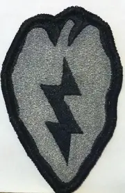 25th Infantry Division Patch W/ Hook & Loop Fastener Black & Gray Version