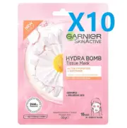 (BULK x10) Garnier Skin Active Hydrabomb Tissue Mask Chamomile