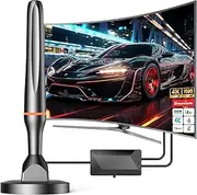 TV Aerial, Freeview Indoor TV Aerial with 560+ Miles Range 360° Reception, TV Antenna Indoor with Signal Booster