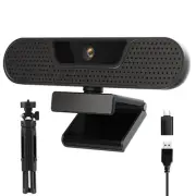 4K Webcam, Computer Camera with 4 Noise-canceling Microphones for Computer/La...