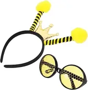 GLSTOY 1 set Cartoon Bee Headband and Sunglasses Set Fun Bee Costume Accessories for Parties Halloween and Cosplay Adorable Hair Fixation and Party Decorations