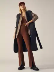 Athleta PLUS 1X Elation Ultra High Rise Split Flare Pant, Mahogany Brown Pants