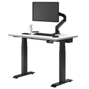 Desky Dual Mini Sit to Stand White Desk 800x500mm Matte Black Frame