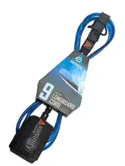 Komunity 9ft STANDARD 7mm Surfboard Longboard cord ankle Leash 9 Ft blue