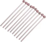 HANABASS 10Pcs Wood Percussion Mallets for Musical Instruments Polished Surface Lightweight for School Teaching and Beginner Practice Versatile Use with Drums Pianos and More