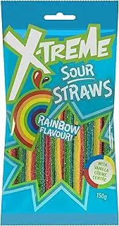 X-Treme Sour Straws - Rainbow 150g