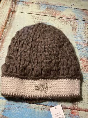 ROXY Ladies GIRLS HAT CAP BEANIE Knit Knitwear BROWN -BEIGE new