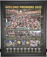 2022 AFL GEELONG CATS PREMIERS MEMORABILIA PICTURE FRAME