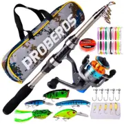 Telescopic Fishing Rod Reel Combo Set Carbon Fiber Pole Set for Beginner Adults