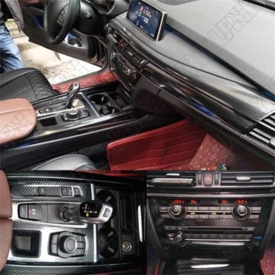 5D Carbon Fiber Pattern Interior DIY Trim Decal Sticker Kit For BMW X5 F15 08-18 (for: BMW)