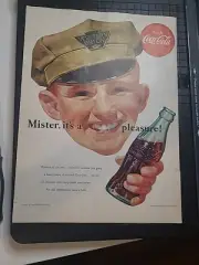 Western Union Coca Cola Print Ad 1952 10x14 Vintage